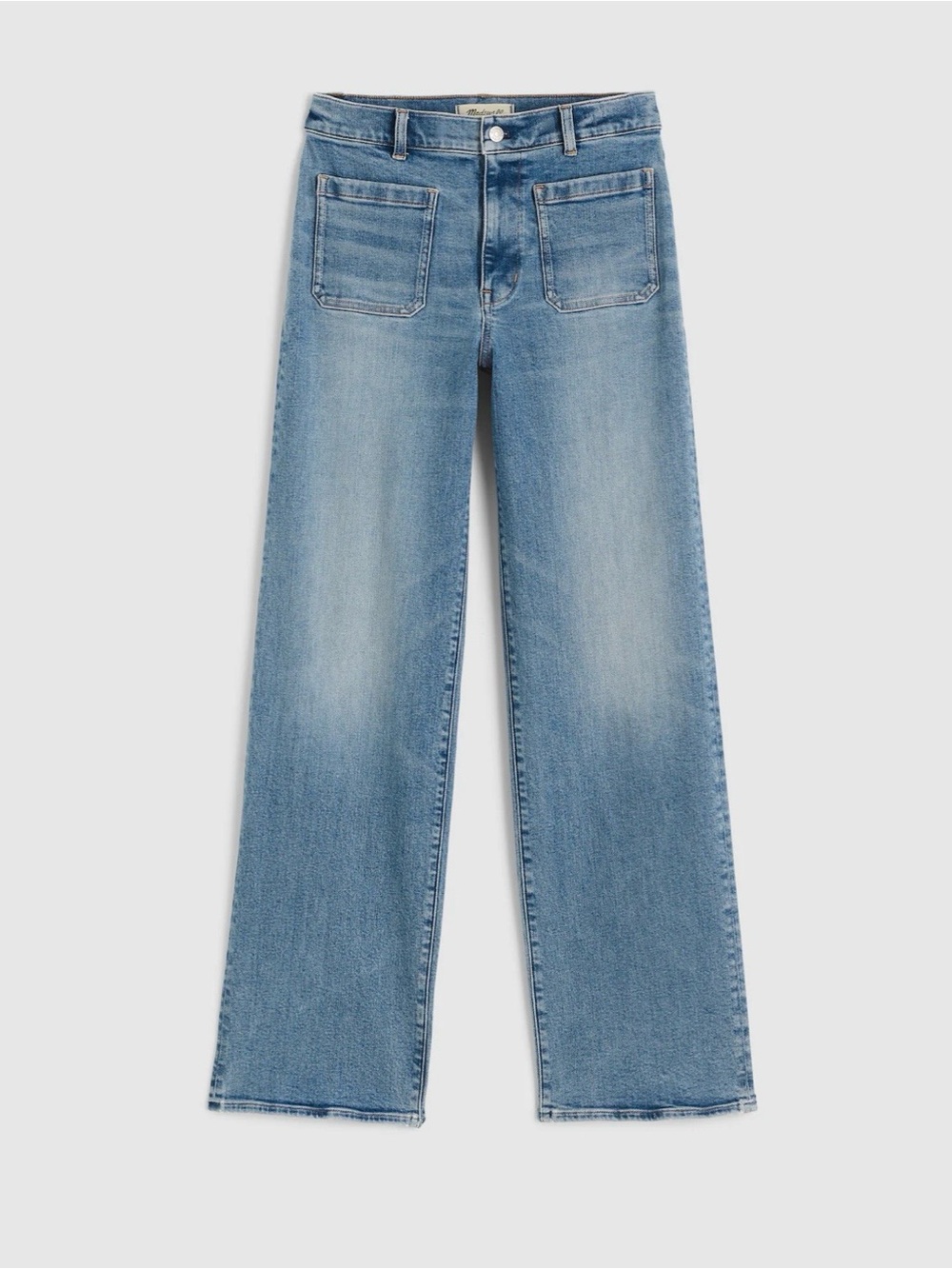 Madewell Emmett Wide-Leg Full-Length Jean, Patch Pocket, Atlin Wash, Sz 29, NWT